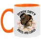 Coffee Mug Nerdy Dirty Inked and Curvy Accent Mug On Birthday Gift Hot Cold Coffee Mug Holder Capacity and Perfect Size 2 Side, 11 oz White - Red AM11OZ 11 oz. Accent Mug