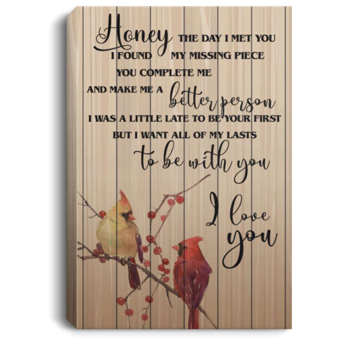Perfect Gifts Framed Canvas Prints My Man The Day I Met You I Found My Missing Piece You Complete Me Gift Family Unisex Awesome On Birthday, Christmas, Gift Decor Home Durable Print 12x18 (2) CANPO75 Portrait Canvas .75in Frame