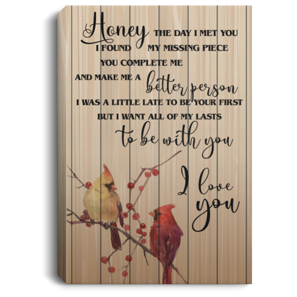 Perfect Gifts Framed Canvas Prints My Man The Day I Met You I Found My Missing Piece You Complete Me Gift Family Unisex Awesome On Birthday, Christmas, Gift Decor Home Durable Print 12x18 (2) CANPO75 Portrait Canvas .75in Frame