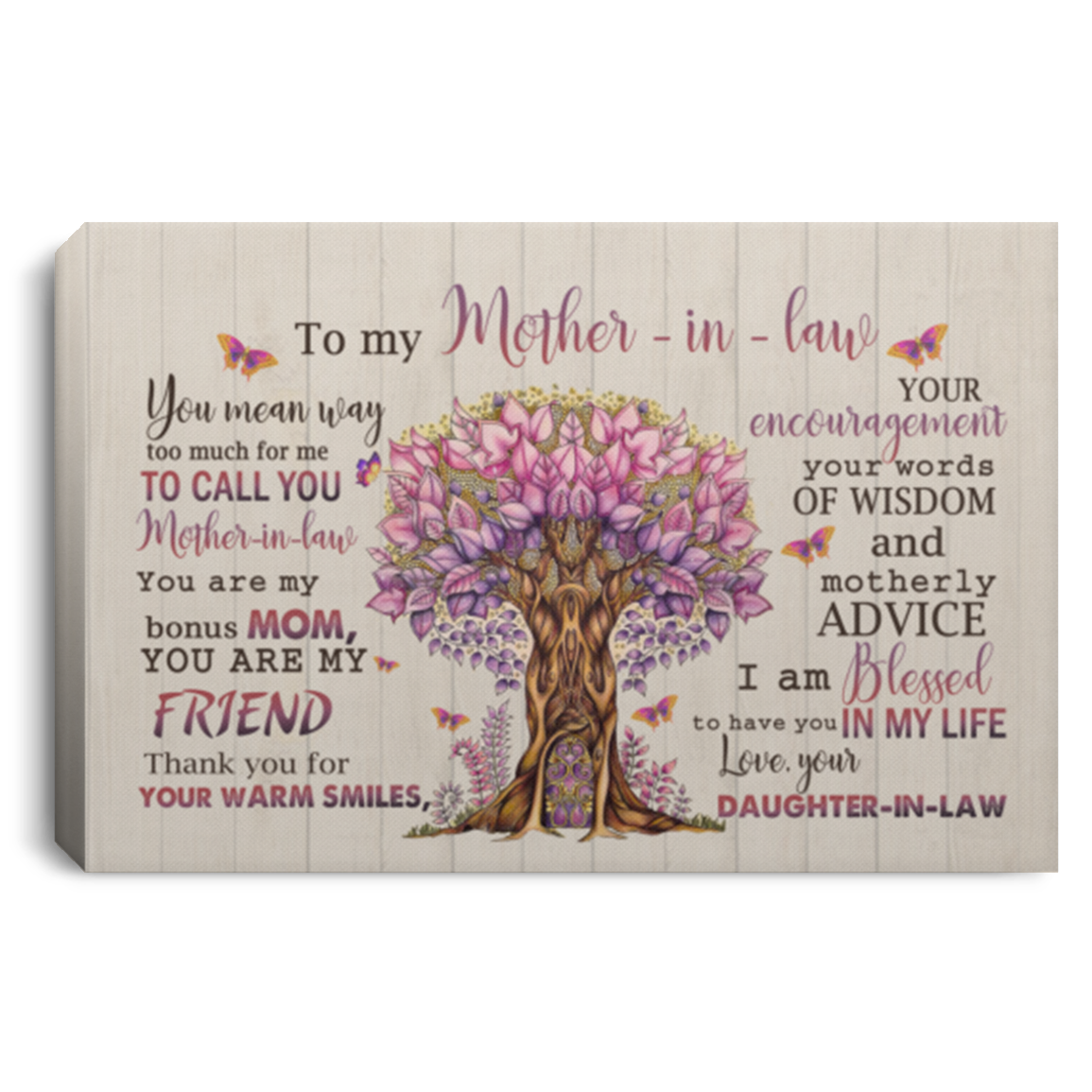 Awesome Quote Wrapped Framed Canvas to My Mother in Law You Mean Way Too Much for Me - Gift for Mother in LawFamily Friend Awesome Gifts Birthday Decor Home Durable Print 8x12 CANLA75 Landscape Canvas .75in Frame
