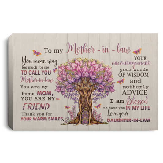 Awesome Quote Wrapped Framed Canvas to My Mother in Law You Mean Way Too Much for Me - Gift for Mother in LawFamily Friend Awesome Gifts Birthday Decor Home Durable Print 8x12 CANLA75 Landscape Canvas .75in Frame