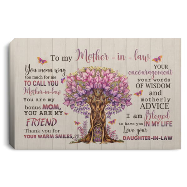 Awesome Quote Wrapped Framed Canvas to My Mother in Law You Mean Way Too Much for Me - Gift for Mother in LawFamily Friend Awesome Gifts Birthday Decor Home Durable Print 8x12 CANLA75 Landscape Canvas .75in Frame