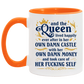 Funny Guy Mugs And The Queen Lived Happily Ever After In Her Own Damn Castle Accent Mug – Ceramic Coffee Mug size 2 Side, 11 oz White - Pink Accent Mug On Birthday Gift Valentine’s Day, Boyfriend, Gir AM11OZ Accent Mug