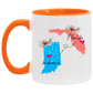 States Accent Mugs Florida Indiana Gifts - Long Distance State Two Tone Coffee Mug - State To State - Away From Home Family - Moving Away Mug Gifts on Christmas, Birthday AM11OZ Accent Mug