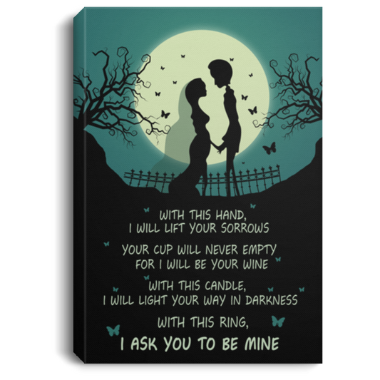 Canvas Meaningful Quote Corpse Bride with This Hand – Wall Art Gift Family Unisex Awesome On Birthday, Decor Home Durable 16x24 CANPO75 Portrait Canvas .75in Frame