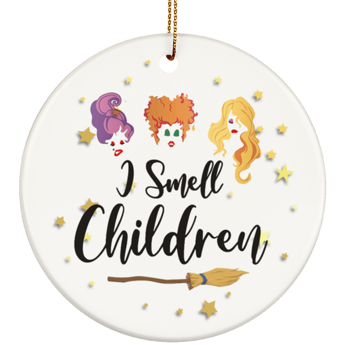 Cite Gifts I Smell Children Hocus Po-cus Witches Halloween Porcelain Ceramic Circle Ornament Gift Family & Friend Awesome On Birthday, Christmas, Wedding, Decor Home SUBORNC Ceramic Circle Ornament