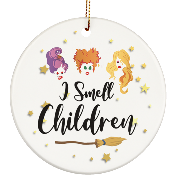 Cite Gifts I Smell Children Hocus Po-cus Witches Halloween Porcelain Ceramic Circle Ornament Gift Family & Friend Awesome On Birthday, Christmas, Wedding, Decor Home SUBORNC Ceramic Circle Ornament