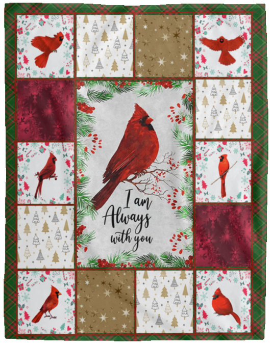 thanhlk Cardinal Bird Fleece Blanket - I AM Always with You - Fleece Blanket Soft Comfortable Blanket for Sofa Chair Bed Office Travelling Camping (1) VPL Cozy Plush Fleece Blanket - 60x80
