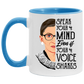Porcelain Cup Speak Your Mind Even If Your Voice Shakes Accent Mug size 2 Side, 11 oz White - Light Green Accent Mug Gift Family Unisex Awesome On Birthday, Christmas Gift Capacity and Perfect AM11OZ Accent Mug