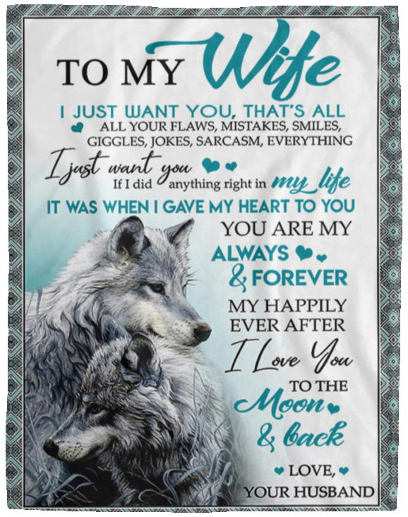 ATN_wife_ngl_0201_06 (1) Blanket Personalized to My Wife I Love You to The Moon and Back- Fleece Blankets- Gifts for Wife Cozy Plush Fleece Blanket Size 60x80 inch On Christmas, Birthday, Holiday Blanket - 60x80