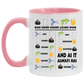 Quote Coffee Mug Rock Paper Scissors Lizard Spock – Funny Hand Sign Game Accent Mug On Birthday Gift Hot Cold Coffee Mug Holder Capacity and Perfect Size 2 Side, 11 oz White - Pink AM11OZ Accent Mug