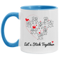 Quote coffee Mug Let’s Stick Together Lovers Couple Accent Mug 2 Side, size 11 oz White - Red Accent Mug On Birthday Gift Hot cold coffee mug holder Capacity and Perfect AM11OZ 11 oz. Accent Mug