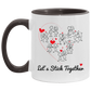 Quote coffee Mug Let’s Stick Together Lovers Couple Accent Mug 2 Side, size 11 oz White - Red Accent Mug On Birthday Gift Hot cold coffee mug holder Capacity and Perfect AM11OZ 11 oz. Accent Mug