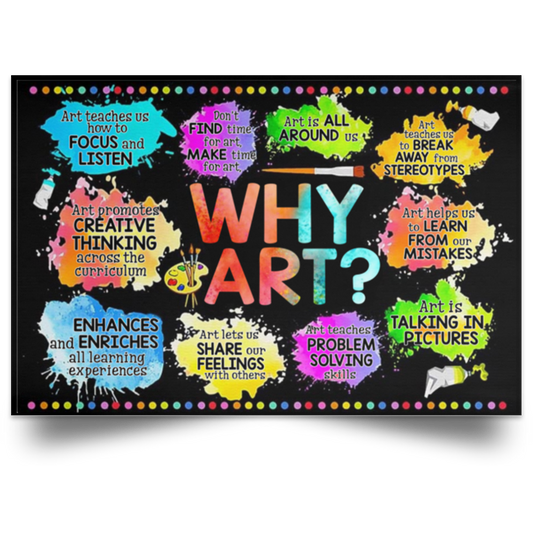 Debra Benn Teacher Why Art Poster, Poster Unframed Décor 24x36in,Classroom Poster, Wall Decor For Teachers, Explorer Poster School, Classroom Decor For Teachers POSLA Satin Landscape Poster