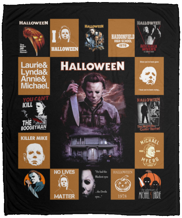 Meaningful Gifts Blanket Halloween Film Michael Myers Quilt,Fleece Blanket, Fleece Blanket. Personalized Blankets Photo Blanket Sherpa Blanket Gift Family Awesome On Decor Home VPM Cozy Plush Fleece Blanket - 50x60