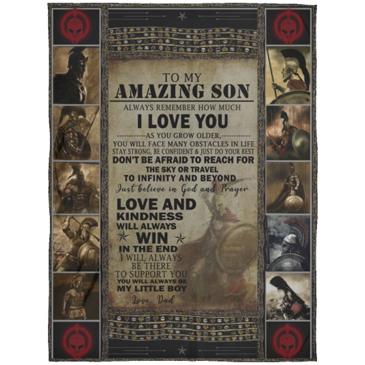 Meaningful Quote Spartan Blanket - to My Amzing Son - I Love You Perfect Happy Birthday Gift On Christmas, Birthday 60x80 FLL Arctic Fleece Blanket 60x80