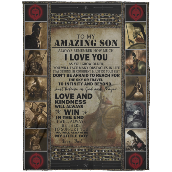 Meaningful Quote Spartan Blanket - to My Amzing Son - I Love You Perfect Happy Birthday Gift On Christmas, Birthday 60x80 FLL Arctic Fleece Blanket 60x80