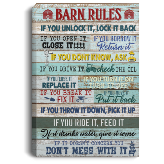 B08HH8P13S Gifts Barn Rules If It Doesn't Concern You Don't Mess with It - Farmer Canvas - Wall Decor, Canvas Wall Art Custom Size