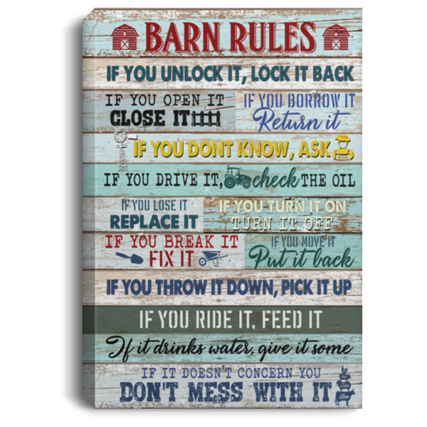 B08HH8P13S Gifts Barn Rules If It Doesn't Concern You Don't Mess with It - Farmer Canvas - Wall Decor, Canvas Wall Art Custom Size