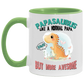 Funny Guy Mugs Papasaurus Like A Normal Papa But More Awesome Accent Mug - Papasaurus Mug Gift Family Unisex Awesome On Birthday, Christmas Gift Capacity and Perfect Size 2 Side, 11 oz White - Red AM11OZ 11 oz. Accent Mug