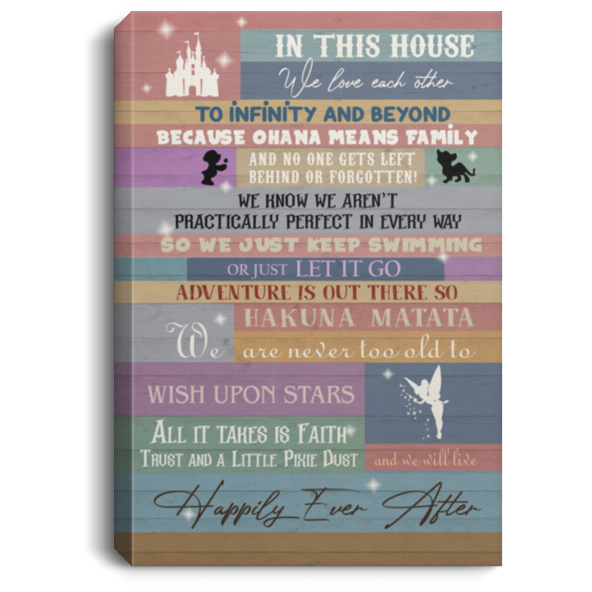 Meaningful Gifts in This House We Love Each Other to Infinity and Beyond Framed Canvas Print –Gift Family Unisex Awesome On Birthday, Decor Home Durable 8x12 CANPO75 Portrait Canvas .75in Frame