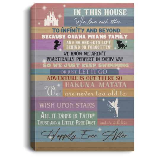 Meaningful Gifts in This House We Love Each Other to Infinity and Beyond Framed Canvas Print –Gift Family Unisex Awesome On Birthday, Decor Home Durable 8x12 CANPO75 Portrait Canvas .75in Frame