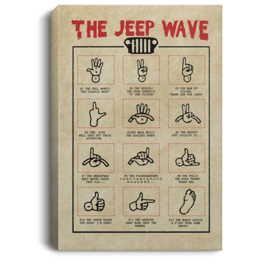 The Jeep Knowledge Canvas Framed Wood Way The Jeep Knowledge for Jeep Lovers Print Gift Family Unisex Awesome On Birthday, Decor Home Durable Print 16x24 CANPO75 Portrait Canvas .75in Frame