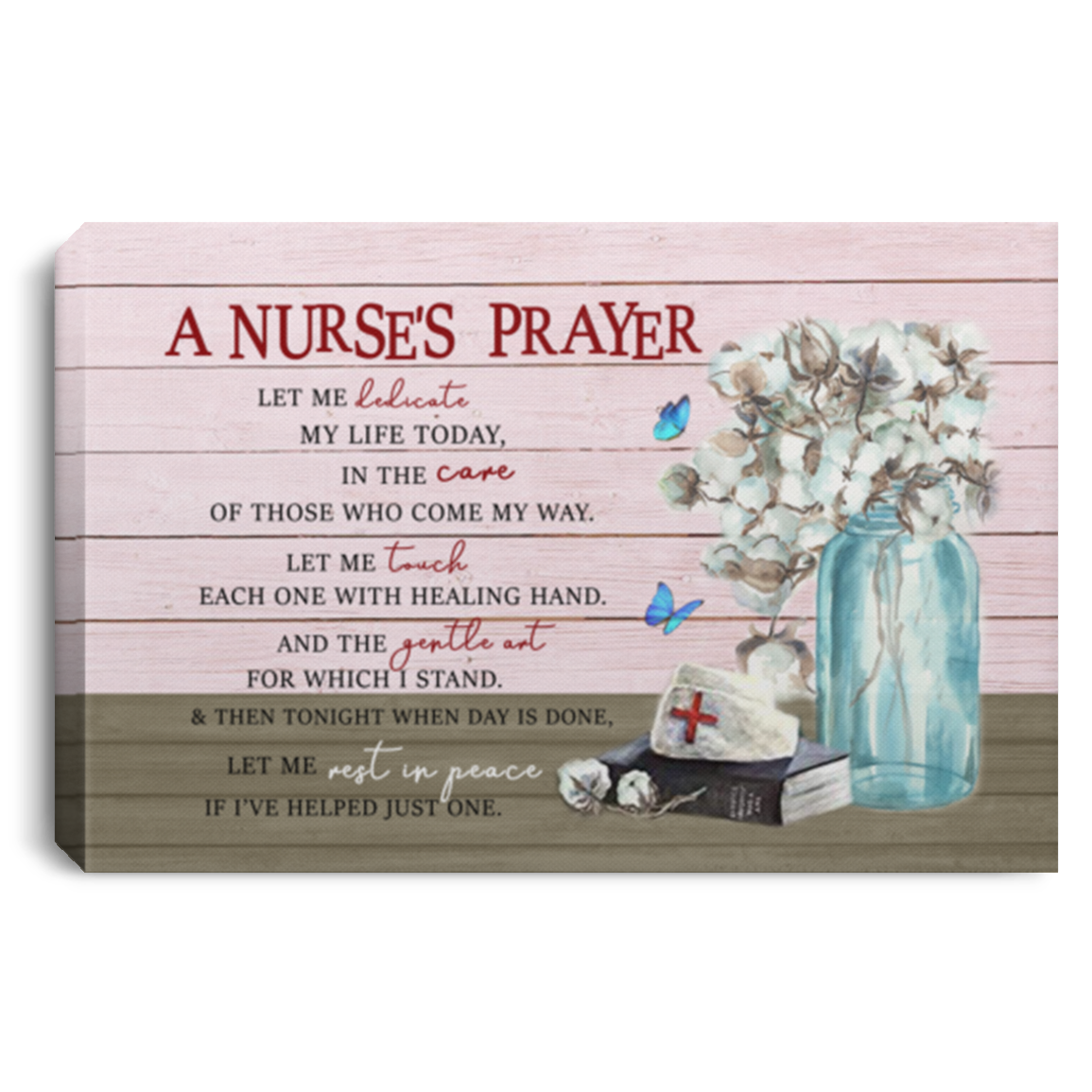 Nurse - Canvas - Nurse's Prayer 2 Framed - Decorating Agencies, Offices, Shops Bedroom, Living Room Home Decor Wall Art Awesome Perfect Happy Birthday, Wed CANLA75 Landscape Canvas .75in Frame