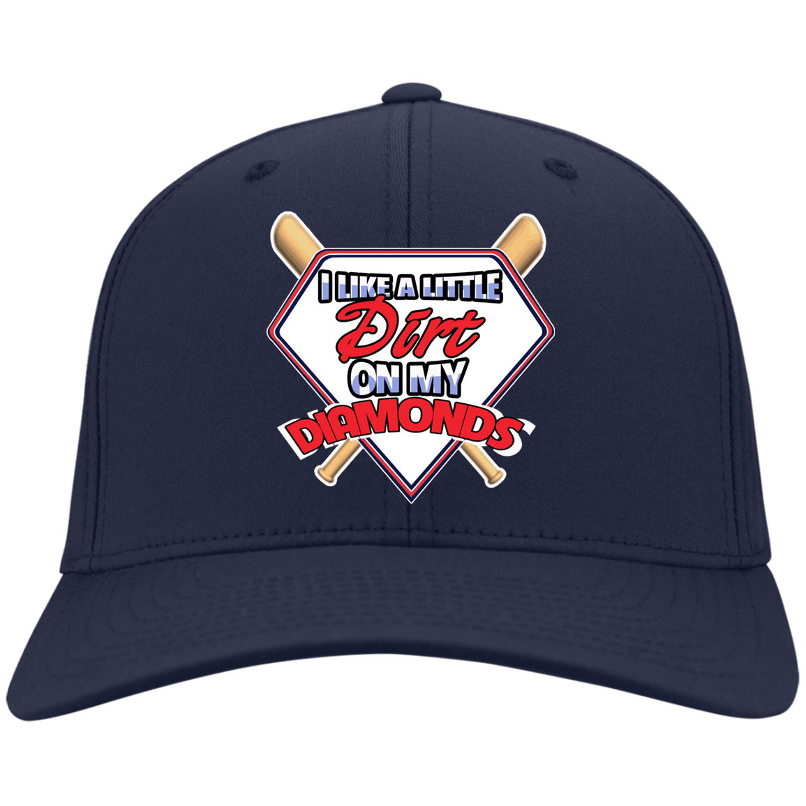 A Little Dirt On My Diamonds CAPS Baseball Vision MEN'S Black One Size Fits .
