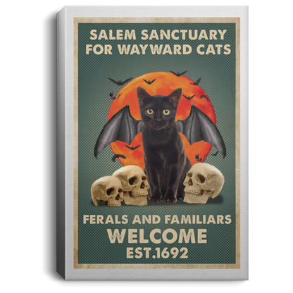Meaningful Gifts Framed Canvas Prints Salem Sanctuary for Wayward Cats Ferals and Familiars Black CatGift Family Unisex Awesome On Birthday, Decor Home Durable 12x18 (1) CANPO75 Portrait Canvas .75in Frame