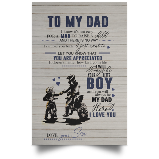 Motorbike To My Dad POSPO Satin Portrait Poster