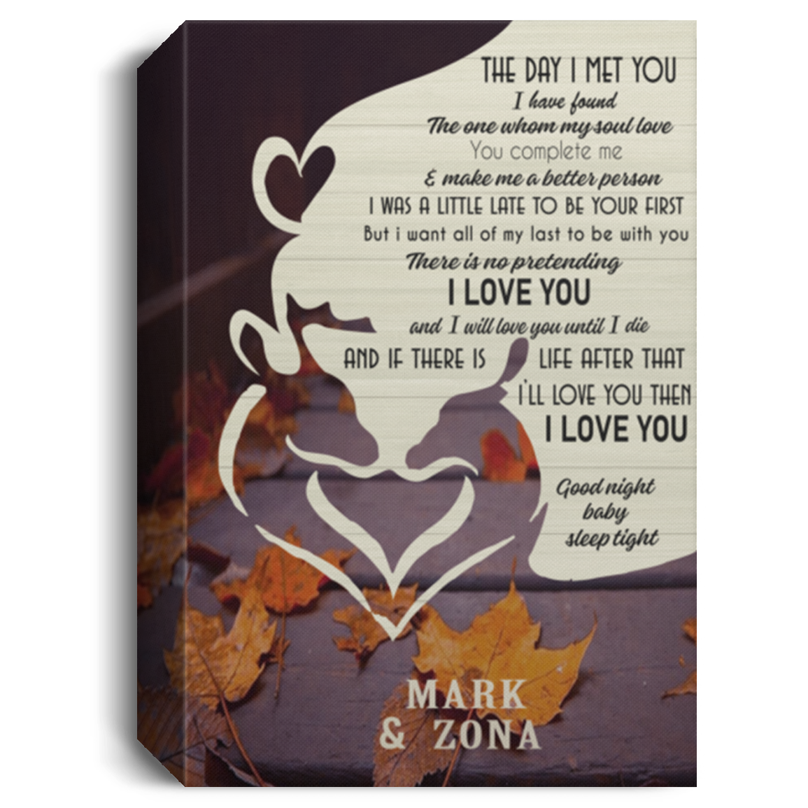 KORAFINA Amazing Framed Canvas Personalized The Day I Met You Canvas Wall Art, Couple Wall Decor, Deer Couple Canvas, Gifts for Lover, Home Decor, Gift Family Uni CANPO15 Deluxe Portrait Canvas 1.5in Frame