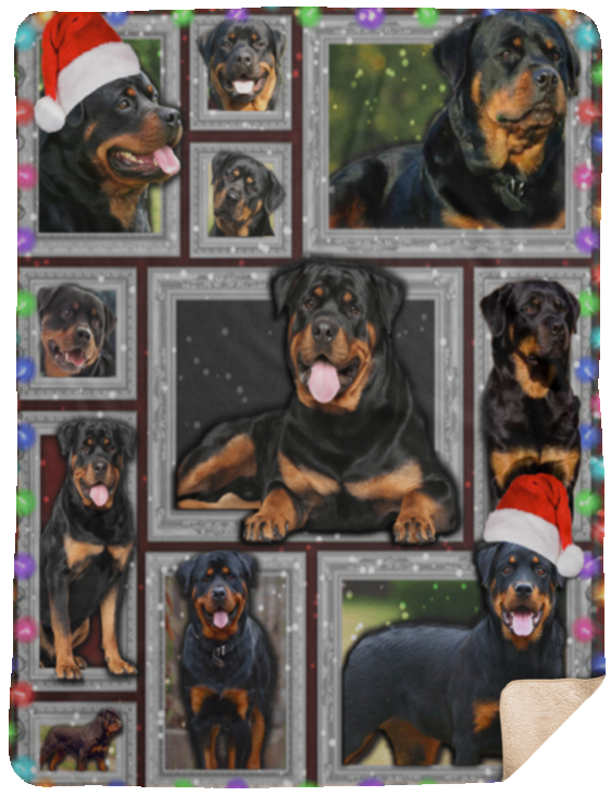 Design Blankets Funny Rottweiler Christmas Dog Lover Xmas Gifts Premium Gift Family Awesome On Birthday, Decor Home Sherpa Blanket SHL Sherpa Blanket - 60x80