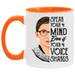 Porcelain Cup Speak Your Mind Even If Your Voice Shakes Accent Mug size 2 Side, 11 oz White - Light Green Accent Mug Gift Family Unisex Awesome On Birthday, Christmas Gift Capacity and Perfect AM11OZ Accent Mug