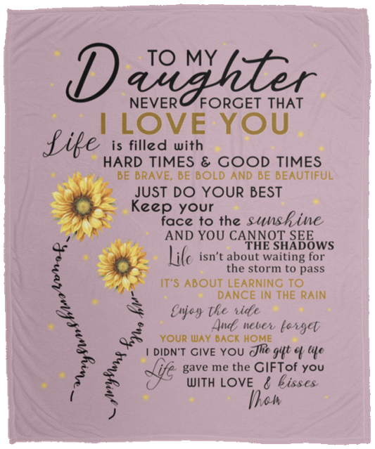 Sunflower Blanket - Mom to Daughter - i Love You - Fleece Blanket Soft Comfortab VPM Cozy Plush Fleece Blanket - 50x60