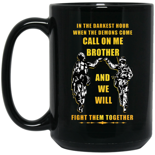 Military Shirt Cool Men Big Brother T-shirt America Veteran Black Navy Clothes BM15OZ 15 oz. Black Mug