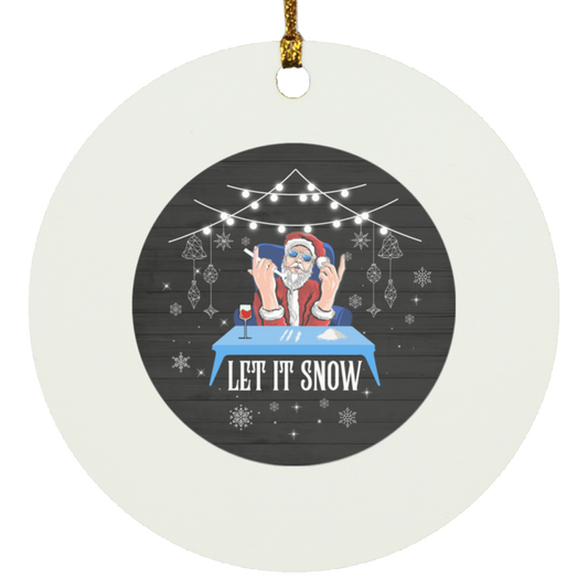 Decorations Let It Snow Santa Cocaine Adult Humor Xmas Funny Gag Gifts Circle Ornament – Funny Chistmas Gag Ornament SUBORNC Circle Ornament