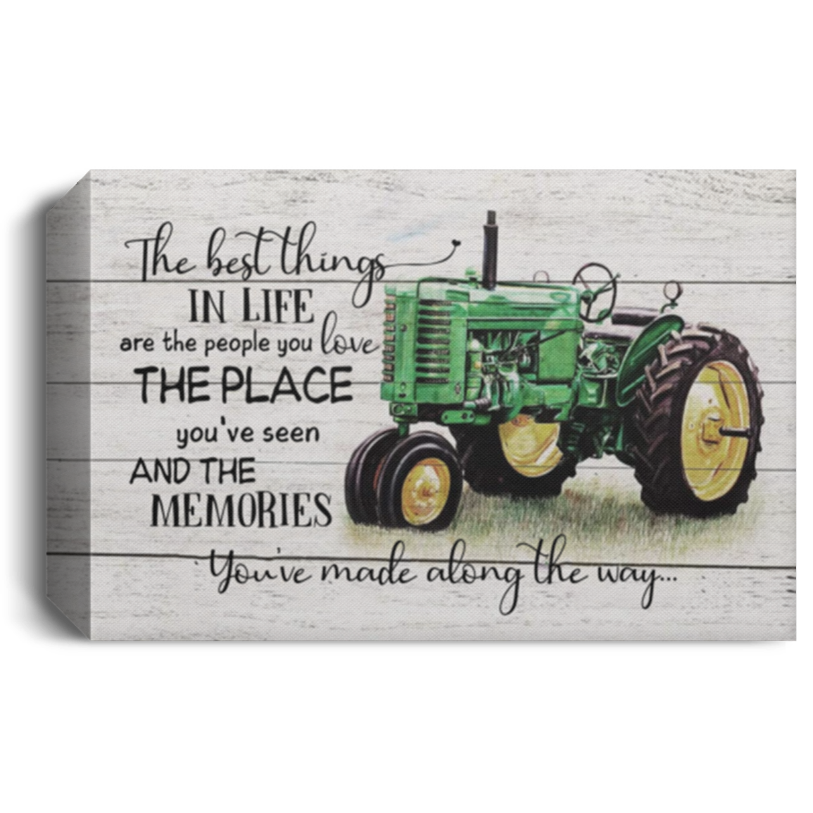 Framed Art Gift Decor Farm - Tractor - The Best Things in Life - Well Printed Canvas on Gallery Wrapped Canvas, Home Decor, Fall Decor, Custom Canvas Ready to Hang Anniversary Gifts, Christmas Fo CANLA15 Deluxe Landscape Canvas 1.5in Frame