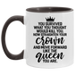 Quote coffee Mug Queen You Survived What Would Kill You Straighten Your Crown Feminism Accent Mug size 2 Side, 11 oz White - Red Accent Mug On Birthda
