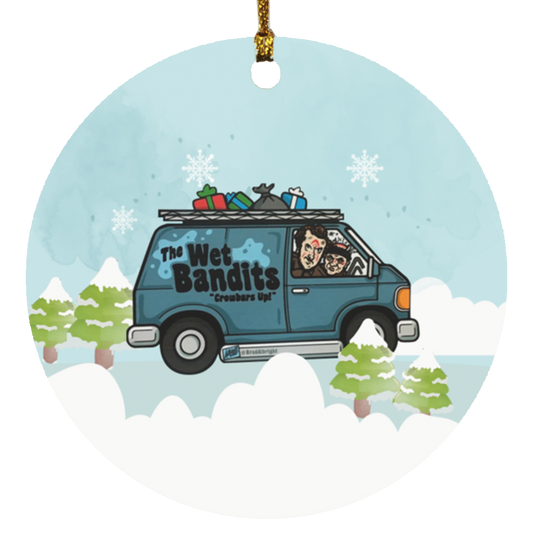 Gifts Decorate Special Tree Wet Bandits Home Alone Christmas Ornament – Funny Christmas Movie Decorative Christmas Ornament Wooden Ornaments Print 1 Side On Christmas, Weding, Decor Home SUBORNC Circle Ornament