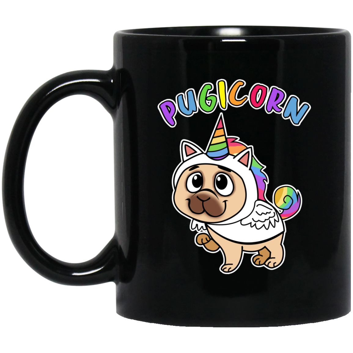 Funny Pug Mug Majestic Unicorn Pugicorn Dog Long Man Coffee Mug