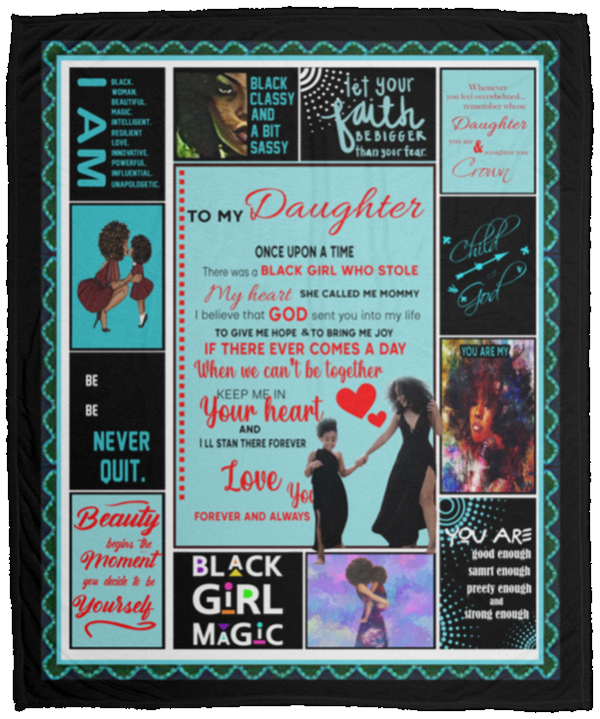 chan Blanket Mom to Daughter Blanket for Black Girls, Black Girl Blanket, Gifts for Black Women, Gifts for Black Girls, Gifts for Africans - Size 50x60 inch Gift Family Awesome On Decor Home