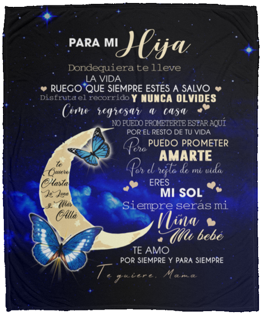 Meaningful Gifts Blanket Butterfly Blanket para mi hija Donde quiera te lleve la vida que Siempre Estes a Salvo y nunca olvides Como regresar a casa te fuiere Mama Gift Family Awesome On Decor Home VPM Cozy Plush Fleece Blanket - 50x60