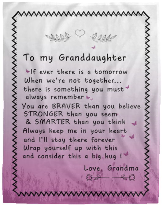 Gifts Blanket Customized Love Letter to Granddaughter from Grandma  Cozy Premium Fleece Blanket Size 60x80 inch Gift for Family Awesome Decor Home (2) VPL Cozy Plush Fleece Blanket - 60x80
