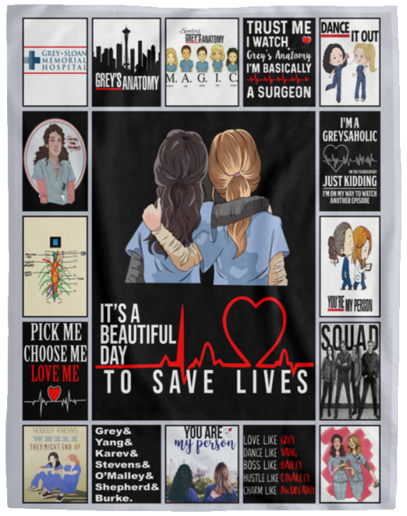 Abiko Fashion Blanket Gifts with Size 60x80 Greys Anatomy Its Beautiful Day to Save Life Fleece Blanket Made in US VPL Cozy Plush Fleece Blanket - 60x80