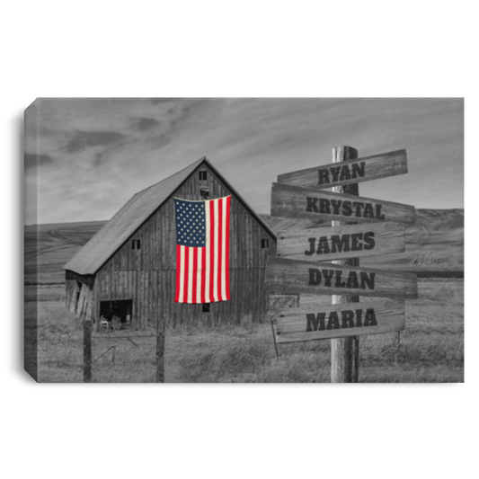 USA 0.75 5 NAME Ryan Krystal James Dylan Maria (1) CANLA75 Landscape Canvas .75in Frame