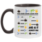 Quote Coffee Mug Rock Paper Scissors Lizard Spock – Funny Hand Sign Game Accent Mug On Birthday Gift Hot Cold Coffee Mug Holder Capacity and Perfect Size 2 Side, 11 oz White - Pink AM11OZ Accent Mug