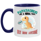 Funny Guy Mugs Papasaurus Like A Normal Papa But More Awesome Accent Mug - Papasaurus Mug Gift Family Unisex Awesome On Birthday, Christmas Gift Capacity and Perfect Size 2 Side, 11 oz White - Red AM11OZ 11 oz. Accent Mug