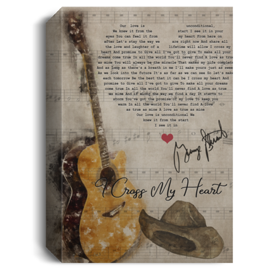 Gifts George Strait I Cross My Heart Lyrics 0.75 & 1.5 inch Framed Canvas - Home Living - Wall Decor, Canvas Wall Art Custom Size CANPO15 Deluxe Portrait Canvas 1.5in Frame
