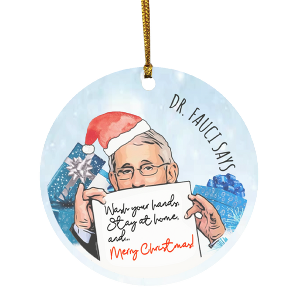 Gifts Decorate Special Tree Dr Fauci Wash Your Hand Stay at Home and Merry Christmas Ornament Keepsake – Flat Circle Ornament Wooden Ornaments Print 1 Side On Christmas, Weding, Decor Home SUBORNC Circle Ornament